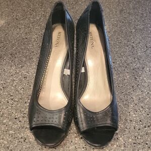 Me Too Black Peep Toe Heels